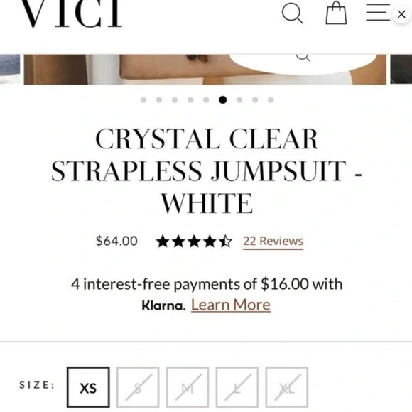 VICI BRAND crystal clear white strapless jumpsuit size small - Picture 3 of 5